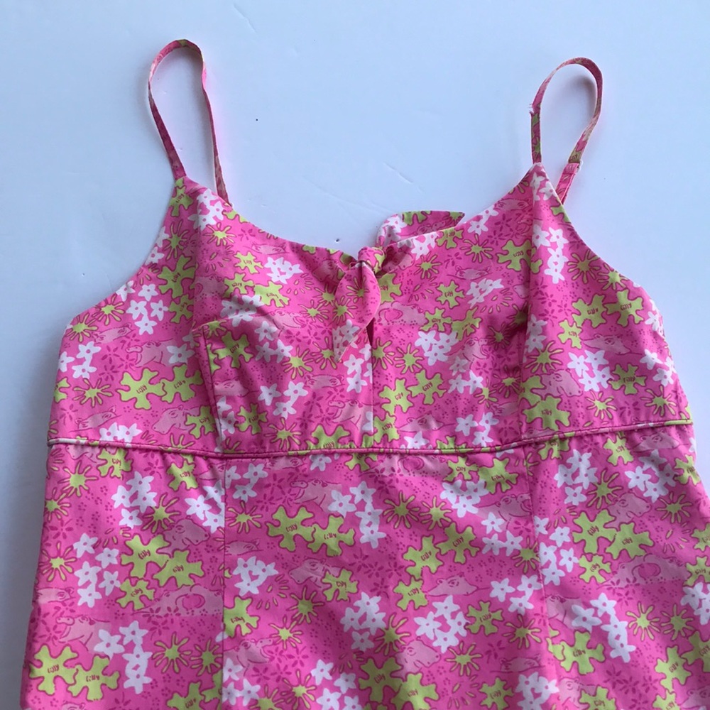 Rare Vintage Lilly Pulitzer Dress White Label Sundress 10 Shift Slip Barbie Pink - Picture 3 of 15